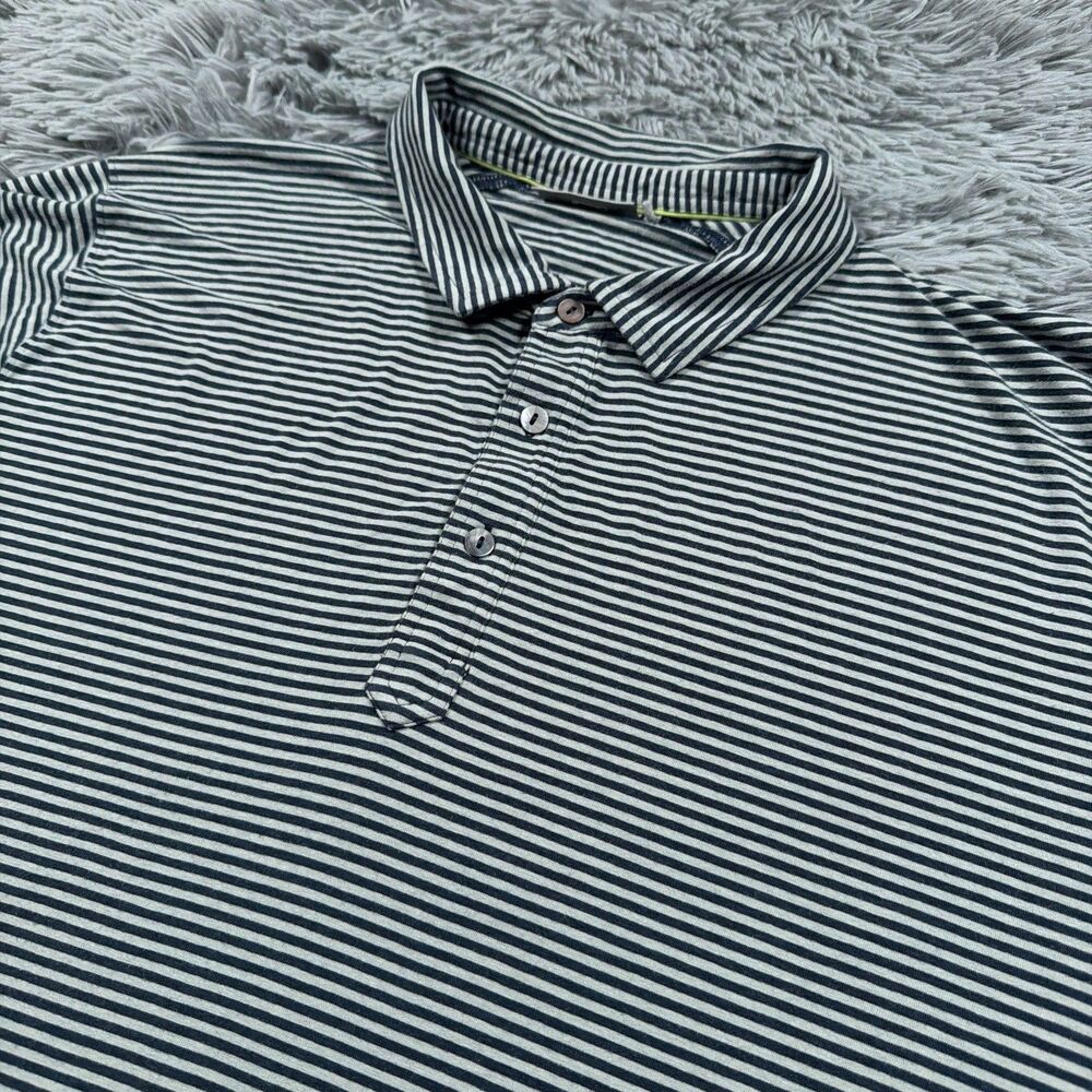 Tasc Adult Shirt XXL Gray Polo Golf Performance Striped Viscose Pullover Mens